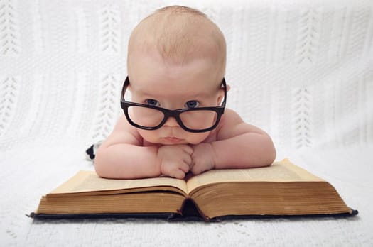 infant reading book